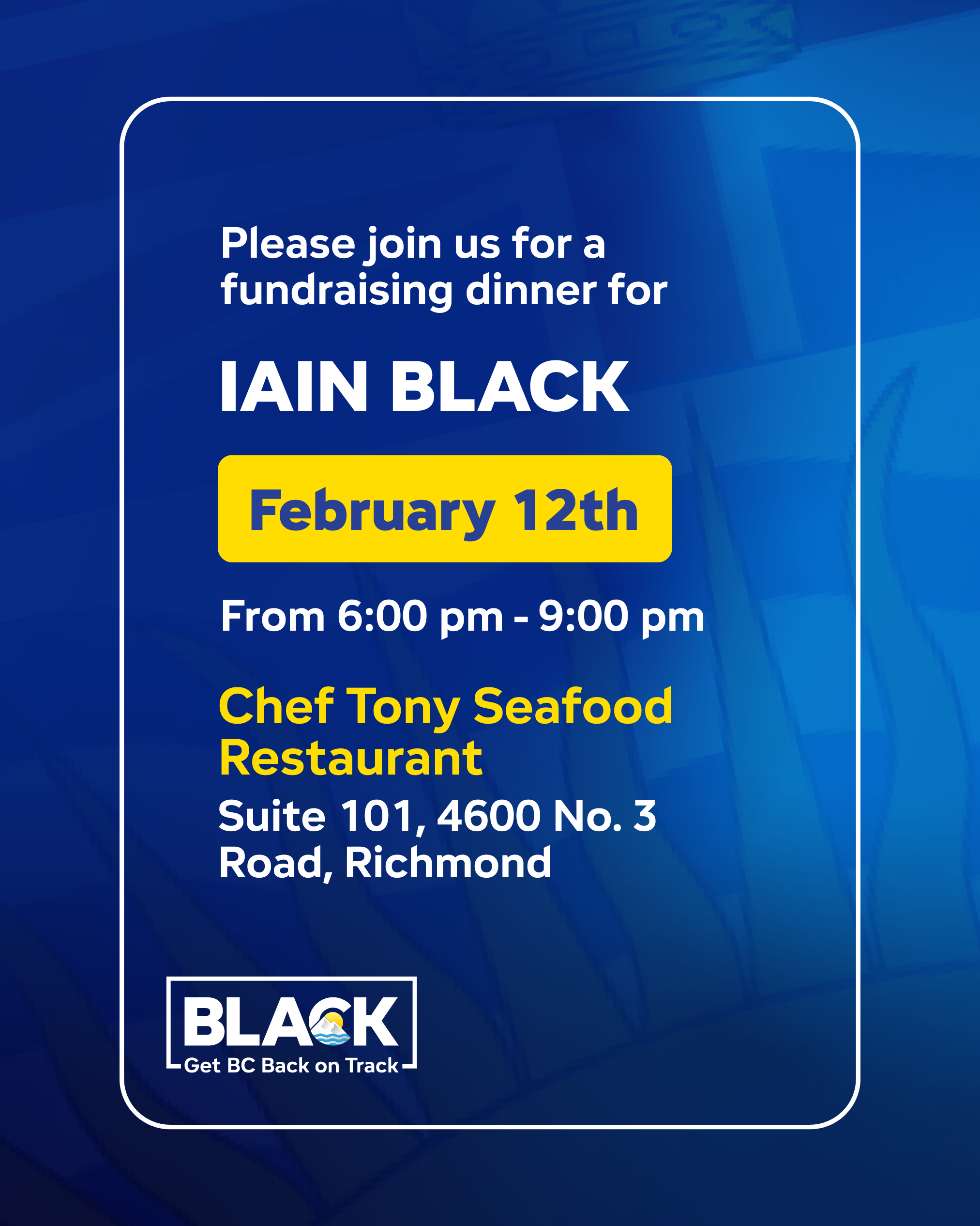 Fundraising Dinner for Iain Black